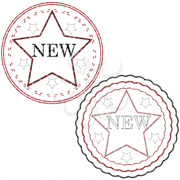 starred new stamps isolated on white background; vector art illustration