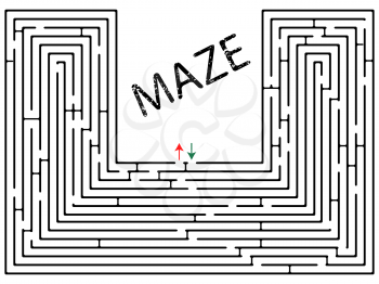maze against white background, abstract vector art illustration