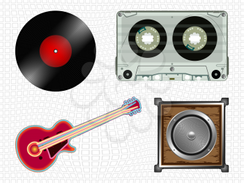 music icons collection, abstract vector art illustration