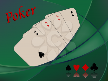poker cards composition, abstract vector art illustration