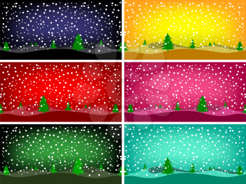 winter banners, abstract vector art illustration