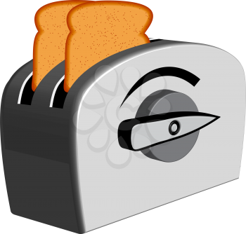 bread toaster against white background, abstract vector art illustration