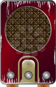old radio against white background, abstract vector art illustration; image contains transparency