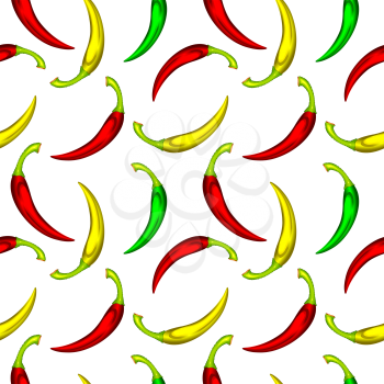 peppers pattern, abstract seamless texture; vector art illustration