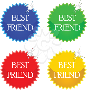 best friend icons against white background, abstract vector art illustration