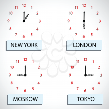 time zone hours, abstract vector art illustration