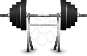 weights on support over white background, abstract vector art illustration; image contains transparency