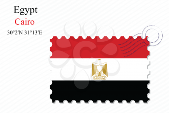 egypt stamp design over stripy background, abstract vector art illustration, image contains transparency