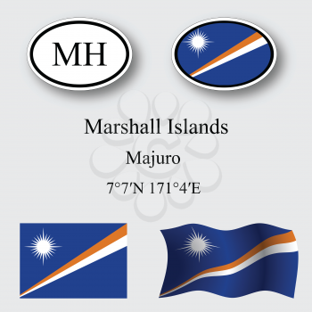 marshall islands icons set against gray background, abstract vector art illustration, image contains transparency