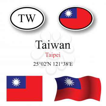 taiwan set against white background, abstract vector art illustration, image contains transparency