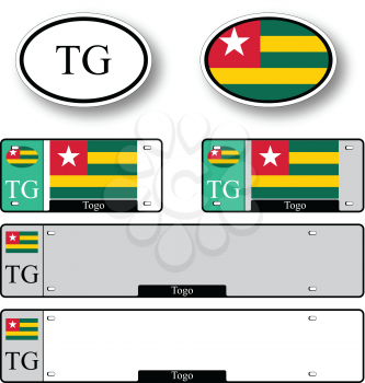 togo auto set against white background, abstract vector art illustration, image contains transparency