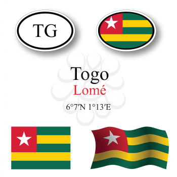 togo set against white background, abstract vector art illustration, image contains transparency