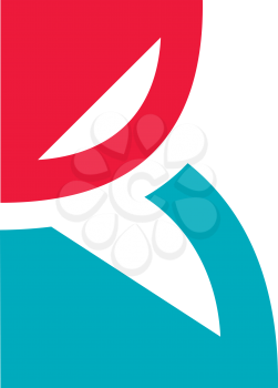 Royalty Free Clipart Image of a Red and Turquoise B