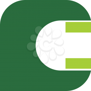 Royalty Free Clipart Image of a Green C