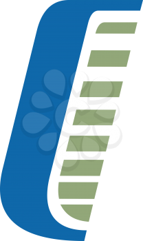 Royalty Free Clipart Image of a C With Green Bars