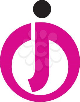Royalty Free Clipart Image of a Pink J