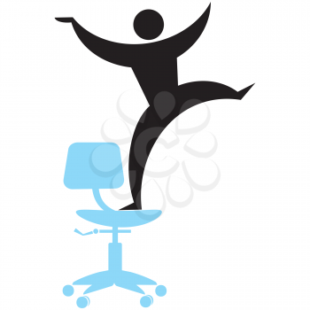 Royalty Free Clipart Image of a Silhouette on a Chair