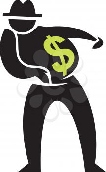 Royalty Free Clipart Image of a Money With a Money Bag