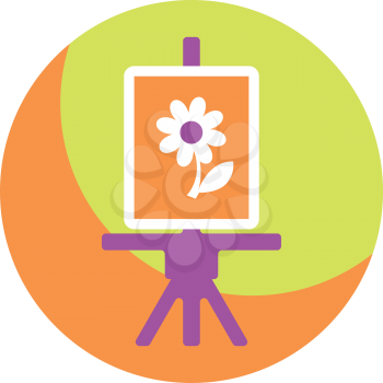 Royalty Free Clipart Image of a Painting on an Easel