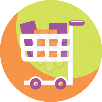 Royalty Free Clipart Image of a Cart With Items