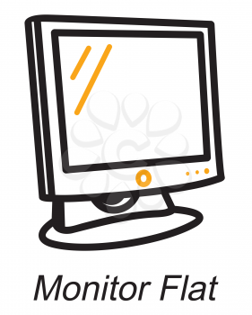 Royalty Free Clipart Image of a Monitor Flat