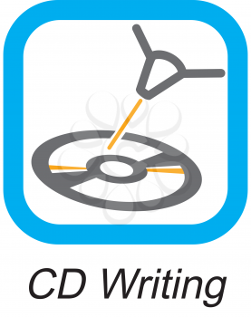 Royalty Free Clipart Image of a CD Writing Button