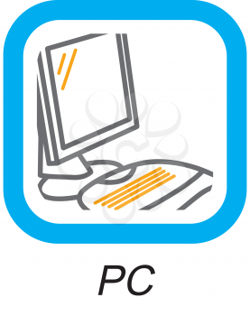 Royalty Free Clipart Image of a PC Button