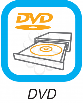 Royalty Free Clipart Image of a DVD Button