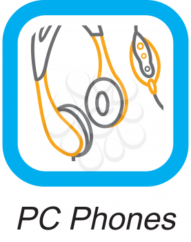Royalty Free Clipart Image of PC Phones