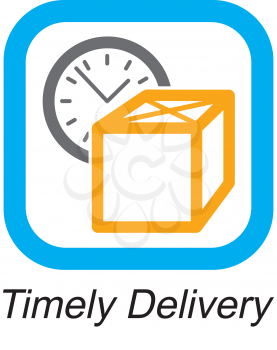 Royalty Free Clipart Image of a Timely Delivery Button