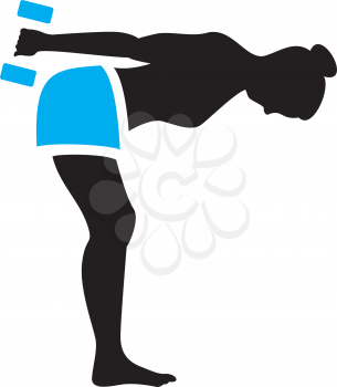 Royalty Free Clipart Image of a Woman With Weights