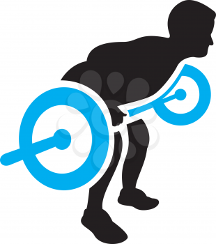 Royalty Free Clipart Image of a Guy Lifting Weights