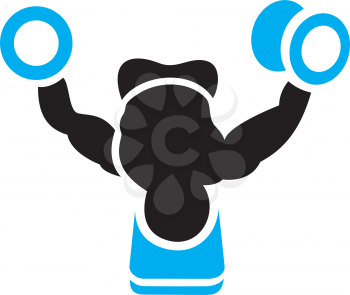 Royalty Free Clipart Image of a Man Exercising