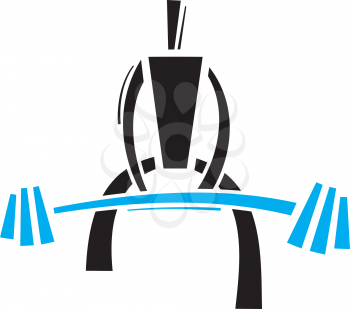 Royalty Free Clipart Image of a Person With a Barbell
