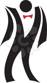 Royalty Free Clipart Image of a Guy in a Tuxedo