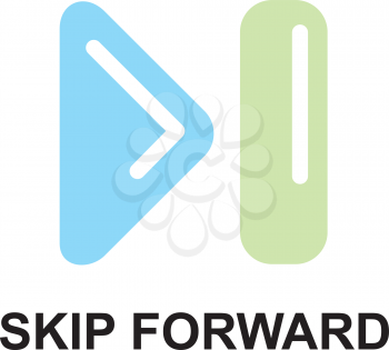 Royalty Free Clipart Image of a Skip Forward Button