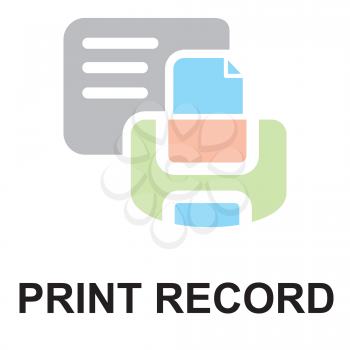 Royalty Free Clipart Image of a Print Record