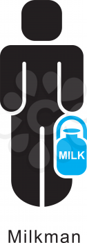 Royalty Free Clipart Image of a Milkman