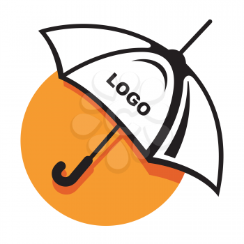 Royalty Free Clipart Image of an Umbrella With Space for a Logo