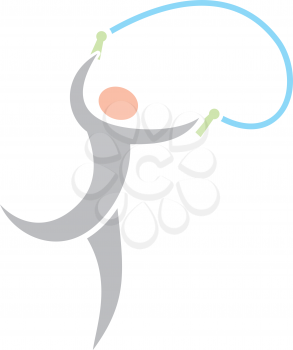 Royalty Free Clipart Image of a Person Skipping