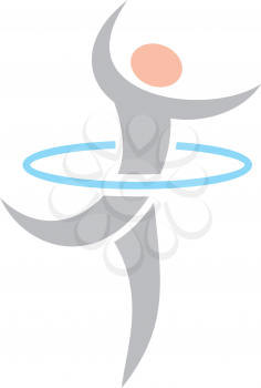 Royalty Free Clipart Image of a Person With a Hulahoop