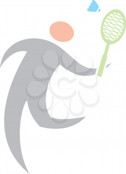Royalty Free Clipart Image of a Badminton Player