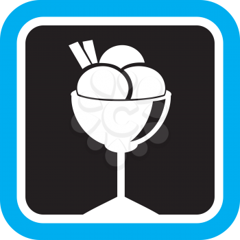 Royalty Free Clipart Image of a Dish of Ice Cream