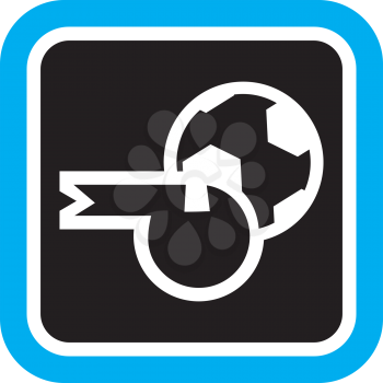Royalty Free Clipart Image of a Soccer Ball and Whistle