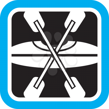 Royalty Free Clipart Image of a Kayak and Oars