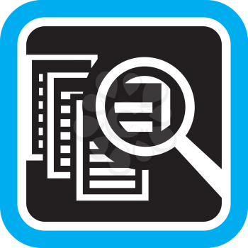 Royalty Free Clipart Image of a Magnifying Glass and Documents