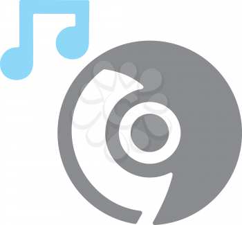 Royalty Free Clipart Image of a Disc With Notes