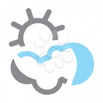 Royalty Free Clipart Image of a Sun and Cloud