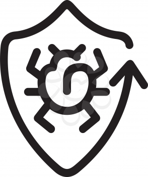 Royalty Free Clipart Image of a Bug on a Shield