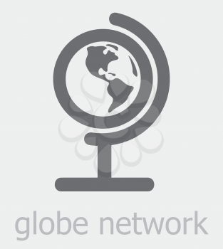 Royalty Free Clipart Image of a Globe Network Icon